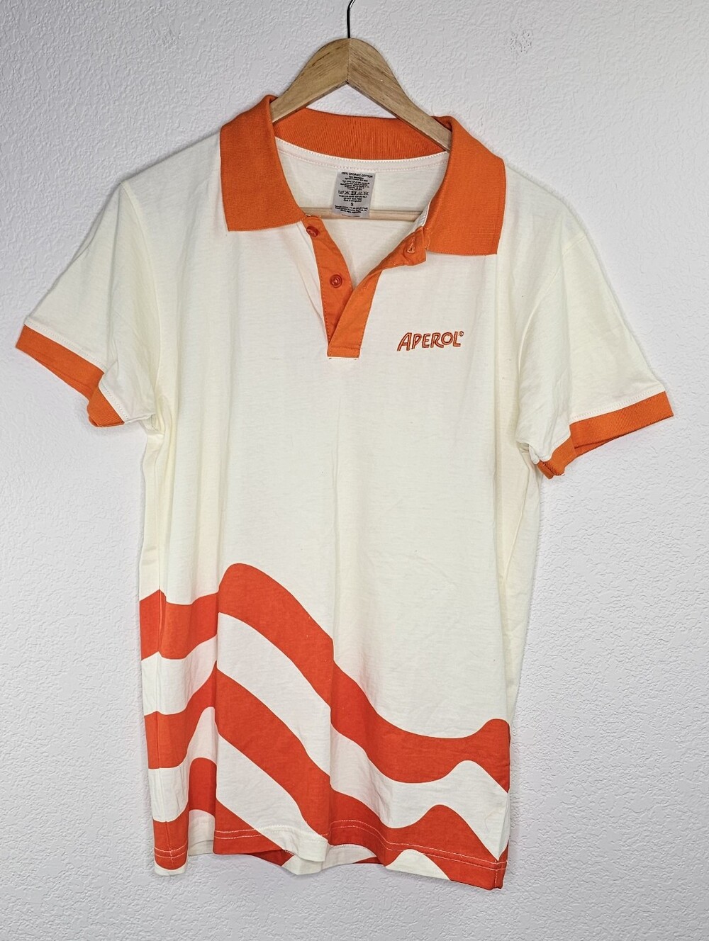 Aperol Spritz Orange Stripe Polo Top Small